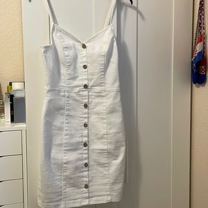 White jean dress, size M.
